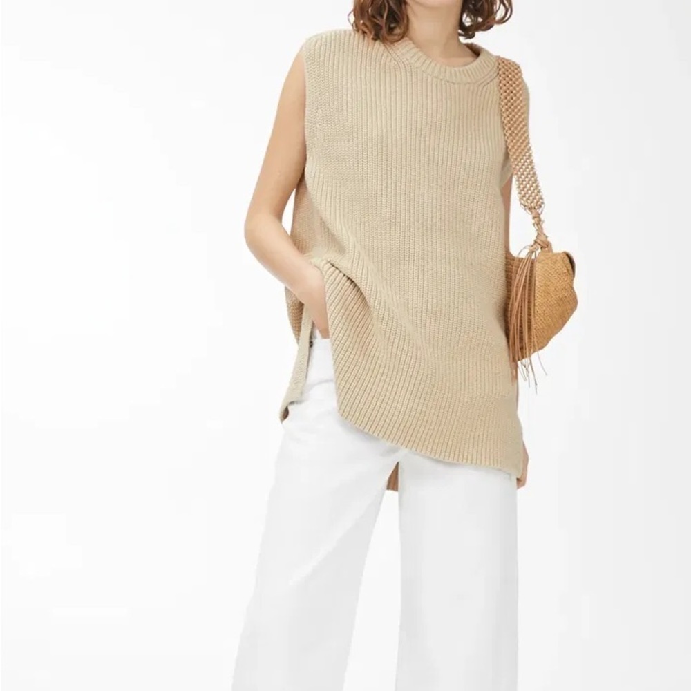 COS Arket Knit Cotton Vest Lilac Small